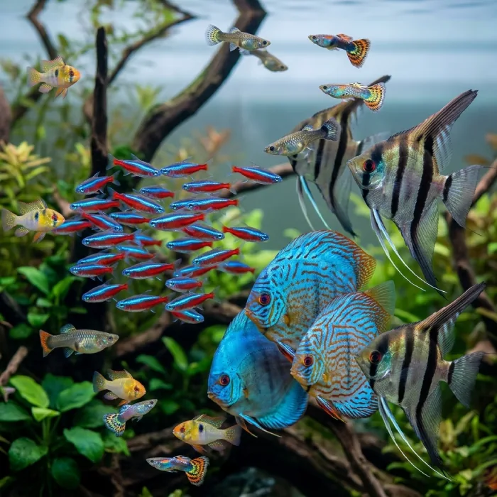 Beautiful ornamental fish aquarium