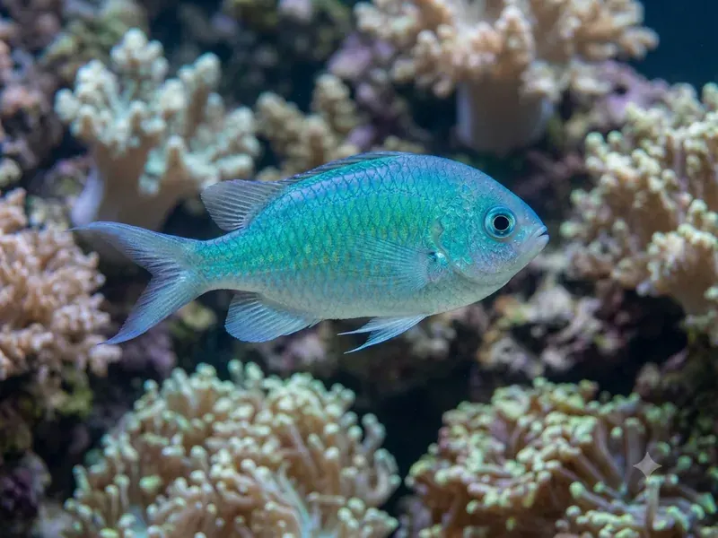 Blue/Green Reef Chromis aquarium fish